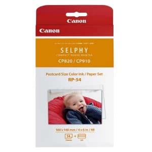 Canon Postcard Size Color Ink / Paper Set RP-54 Photo Paper