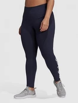 adidas Essentials Linear Leggings (Plus Size) - Navy/White, Size 2X, Women