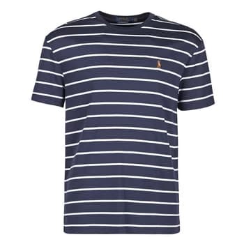 Polo Ralph Lauren T-SHIRT AJUSTE COL ROND RAYE EN PIMA COTON LOGO PONY PLAYER MULT mens T shirt in Blue - Sizes EU XXL,EU S,EU XS