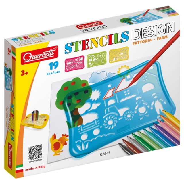 Quercetti Design Farm Stencils, Multi 2645