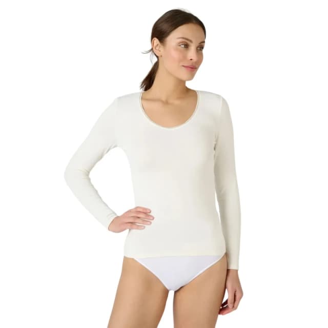 DAMART Thermolactyl Grade 3 T-Shirt with Long Sleeves Off-White Women S;M;XL