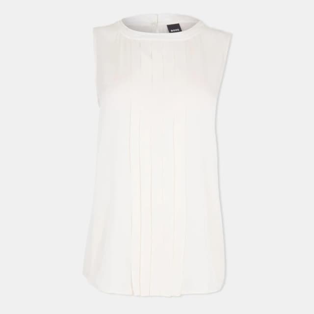 Boss Womens Bemiula Long Sleeve Long Blouse Blouses - Long Sleeve 4 (XXS) White 54204001230