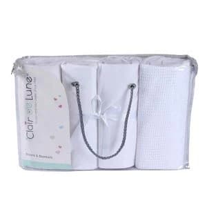 Clair de Lune 4 Piece Cot Bed Bedding Bale - White