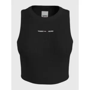 Tommy Jeans Crop Linear Tank - Black