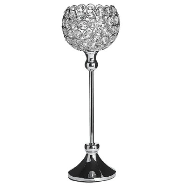 Beliani Candle Holder Esternay Metal 27cm Silver