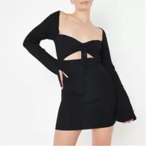 Missguided Bra Cut Out Halter Mini Dress - Black