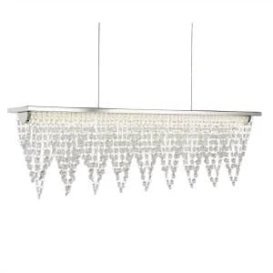 LED 1 Ceiling Pendant Bar Light Chrome, Clear with Crystals