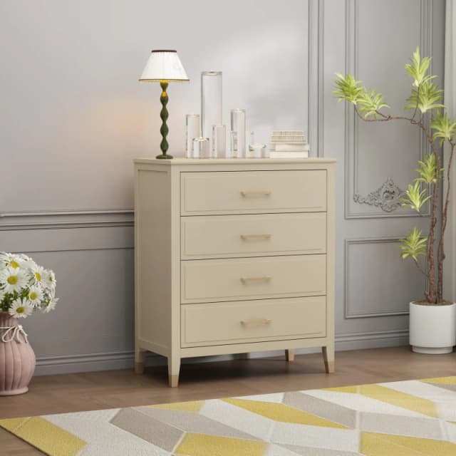 Cabinet Bits Palazzi 4 Drawer Chest of Drawers in Beige Beige Unisex