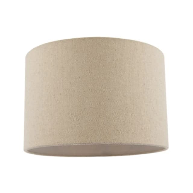 Happy Homewares Light Taupe Oatmeal Linen Fabric Drum Lamp Shade With Cotton Lining