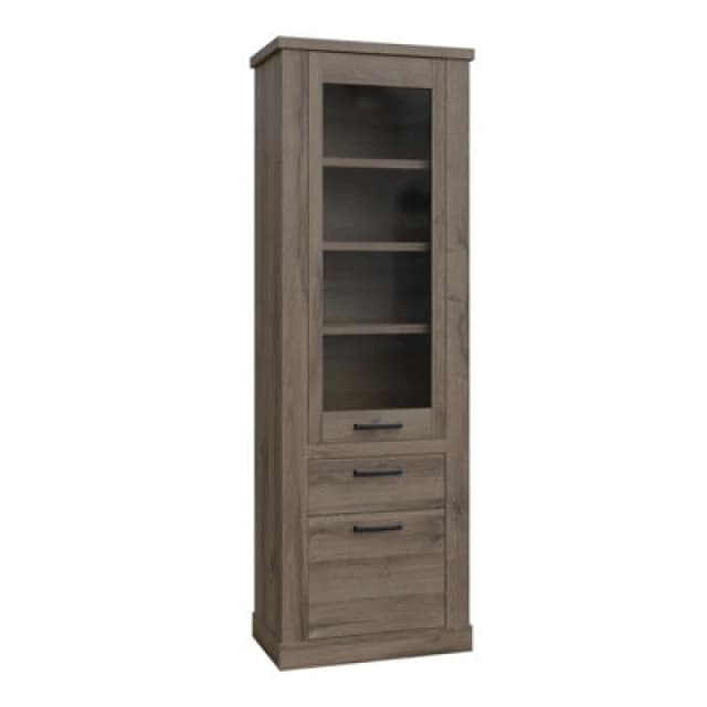 Furniture To Go Corona Narrow Display Cabinet In Tabak Oak