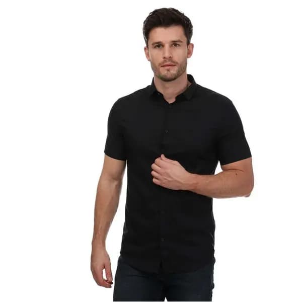 Armani Short Sleeve Shirt Plain Shirt - Short Sleeve S Blue 30538918350