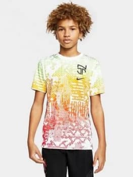 Boys, Nike Youth Academy Neymar Jnr Tee, White/Black, Size M
