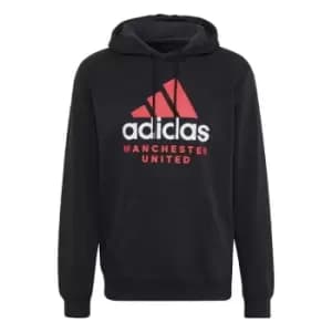 adidas Manchester United DNA Graphic Hoodie Mens - Black