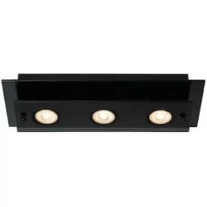 Lucide OKNO - Flush Ceiling Light - 3xGU10 - Black