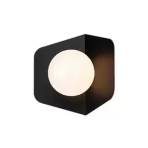Larissa Nesebar Wall Light With Opal Glass 1x G9 Max 7W Black Matt