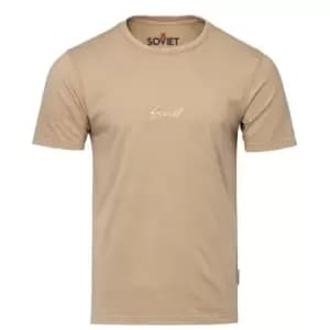 Soviet Dye Embroidered T Shirt - Beige