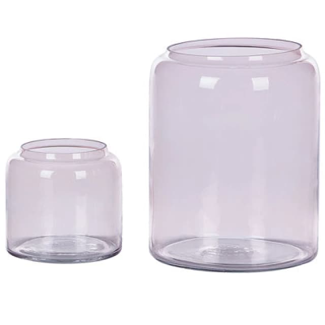 Beliani Decorative Vase Rasam Glass 20/11cm Pastel Pink