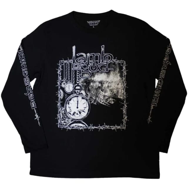 Lamb Of God Mens Barbed Wire Long-Sleeved T-Shirt in Black Size: Large Black Male L