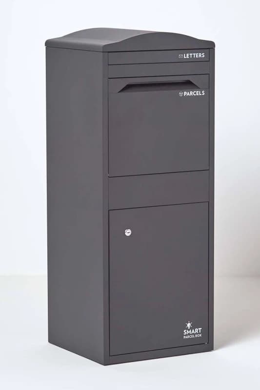 Homescapes Smart Parcel Box Large Curved Top Front Access Secure Delivery Box in Grey Grey Unisex