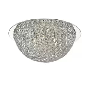 Impex Millie 6 Light Flush Chrome Ceiling Fitting