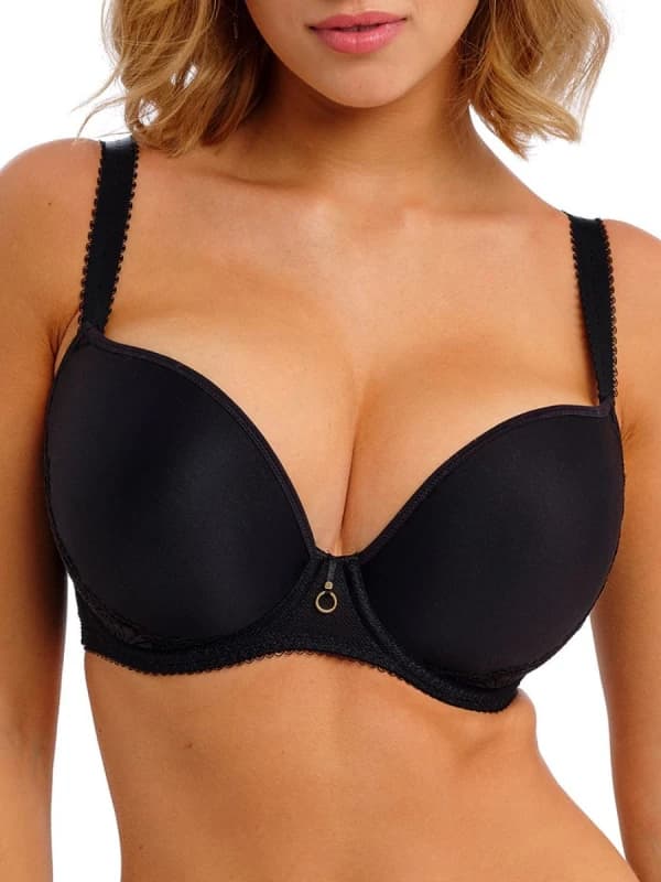 Freya Womens Fascinate Moulded Plunge T-Shirt Bra in Black Size: 32GG Black Female 32GG