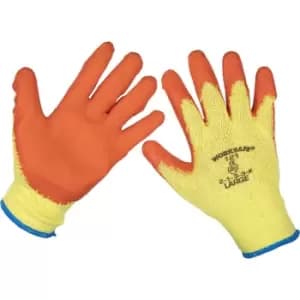 12 PAIRS Knitted Work Gloves with Latex Palm - Large - Improved Grip Breathable