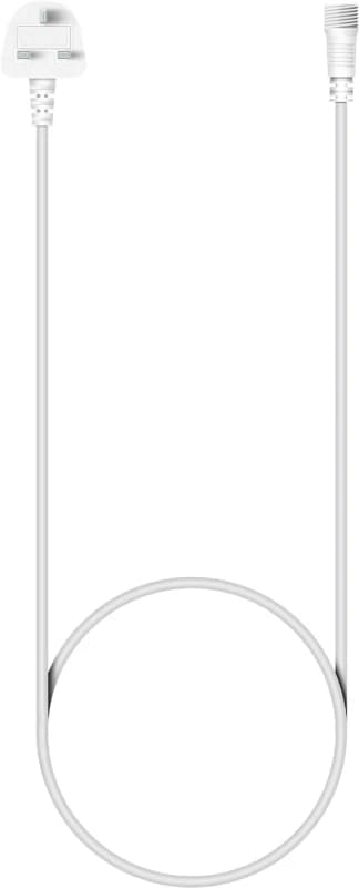 EAGLE-CON Easy-Connect Festoon Mains Connecting Lead With 2m Rubber Cable.- White ELV-610447