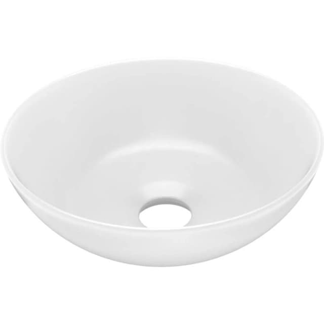 VIDAXL Bathroom Sink Ceramic Matt White Round vidaXL 8720286036815
