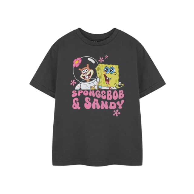 (13-14 Years) SpongeBob SquarePants Short Sleeved T-Shirt (Girls Grey)