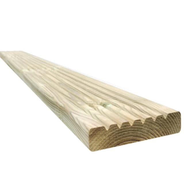 Snowdon Timber Treated Decking Board (T) 28mm (W) 120mm (L) 2.4M - Pack Of 5