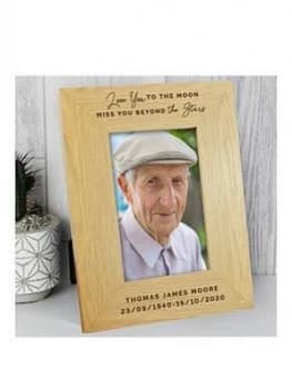 Personalised Love You To The Moon Memorial Wooden Photo Frame