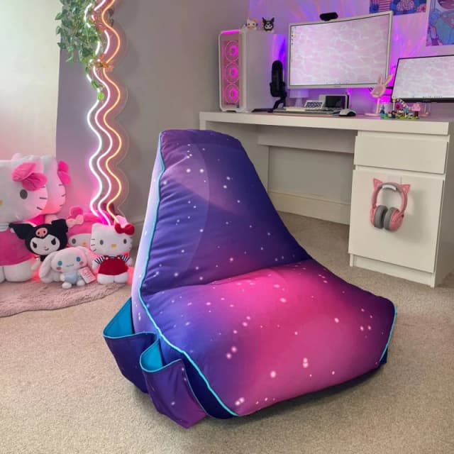 rucomfy Beanbags Rucomfy Kids Purple Galaxy Bean Bag Chair - Gaming Lounger For Kids