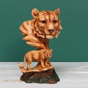 Naturecraft Wood Effect Resin Figurine - Tiger & Cub