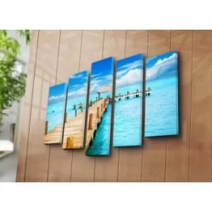 5PATK-57 Multicolor Decorative Canvas Painting (5 Pieces)
