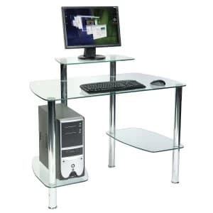 Teknik Glacier Workstation with Clear Tempered Glass