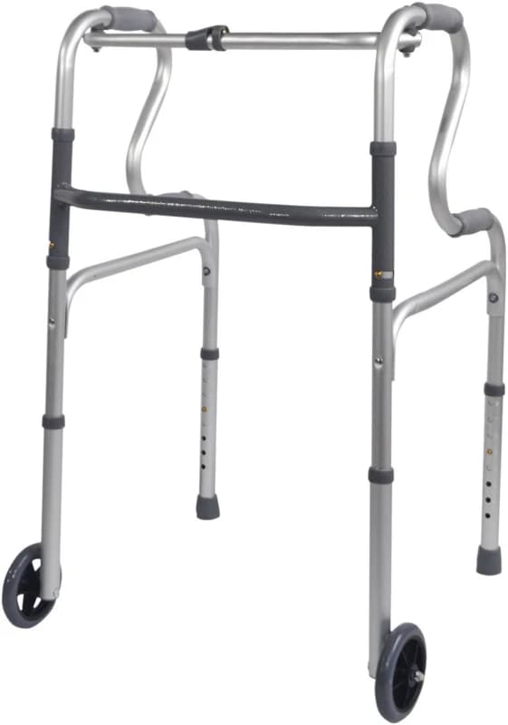 Aidapt Dual Riser Deluxe Folding Walking Frame With Wheels Grey