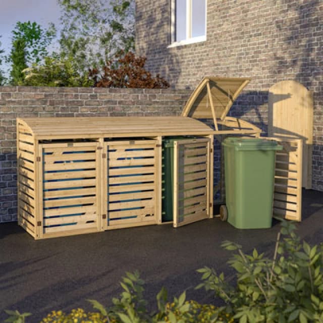 Rowlinson Quadruple Timber Bin Store
