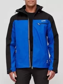 Regatta Highton Stretch Waterproof Shell Jacket, Blue/Black Size M Men