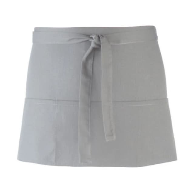 Premier Premier Colours 3 Pocket Short Apron in Silver Silver One Size Unisex 5063470680962
