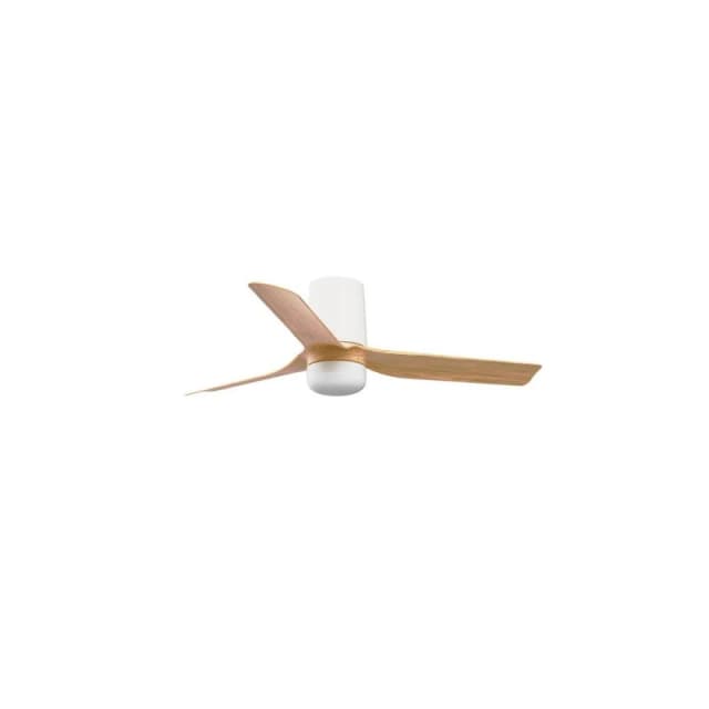 Netlighting Mini Punt Tub Small LED White Light Wood DC Ceiling Fan 6 Speed White Unisex