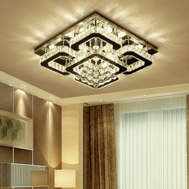 Kabinet UK 5-Square Overlap Crystal LED Ceiling Light White unisex One Size