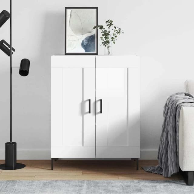 VIDAXL Sideboard High Gloss White 69.5x34x90cm Engineered Wood Vidaxl 8720845870331