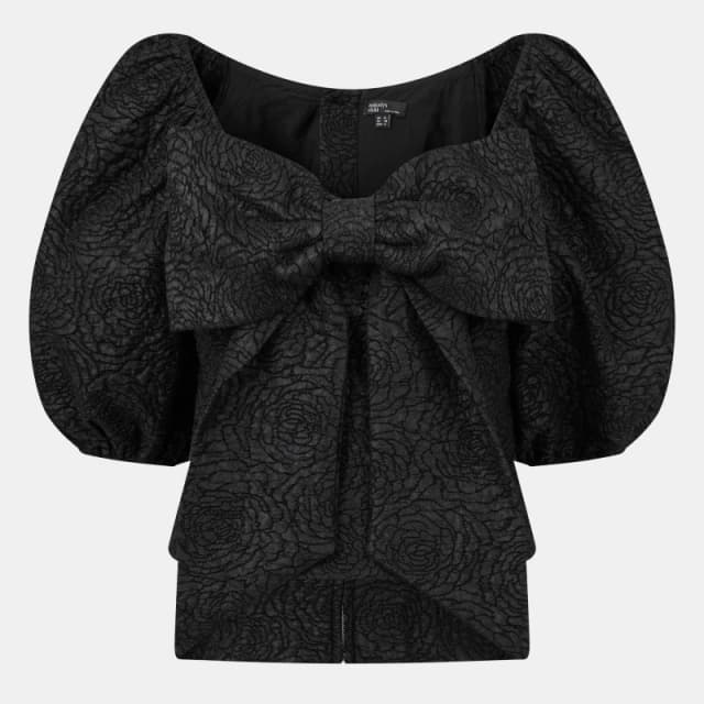 Nobodys Child Womens Greta Puff Sleeve Top Black female 4 (3XS)