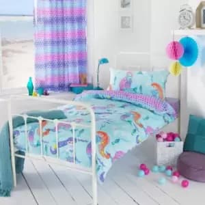 Little Furn. Mermaid Single Duvet Cover Set Polyester Cotton Multi