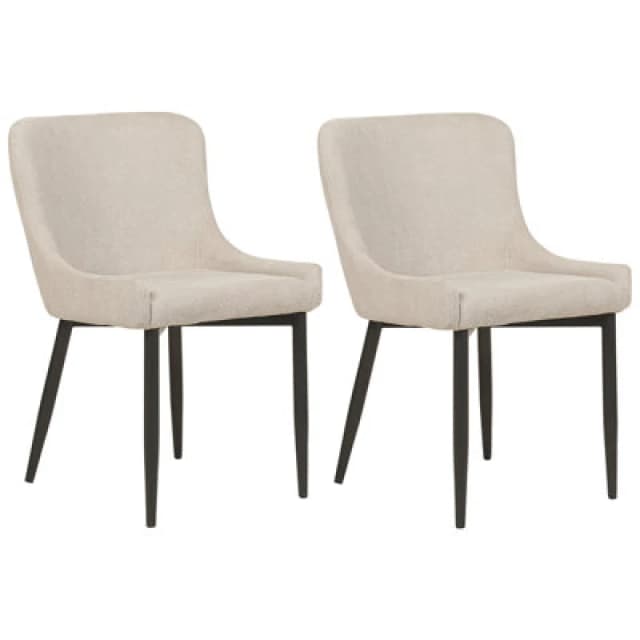 Beliani Set Of 2 Dining Chairs Everly Light Beige