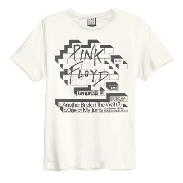 Amplified Amplified Men Poster Pink Floyd Vintage T-Shirt in White Size: Small White S Male 5063470957859