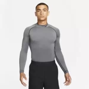Nike M Training Dri-Fit Tight Mockneck Longsleeve, Iron Grey/Black, Male, Tops & Sweaters, DD1986-068