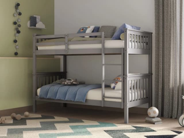 Flair Koop Detachable Bunk Bed in Grey Size: Single Grey Unisex Single