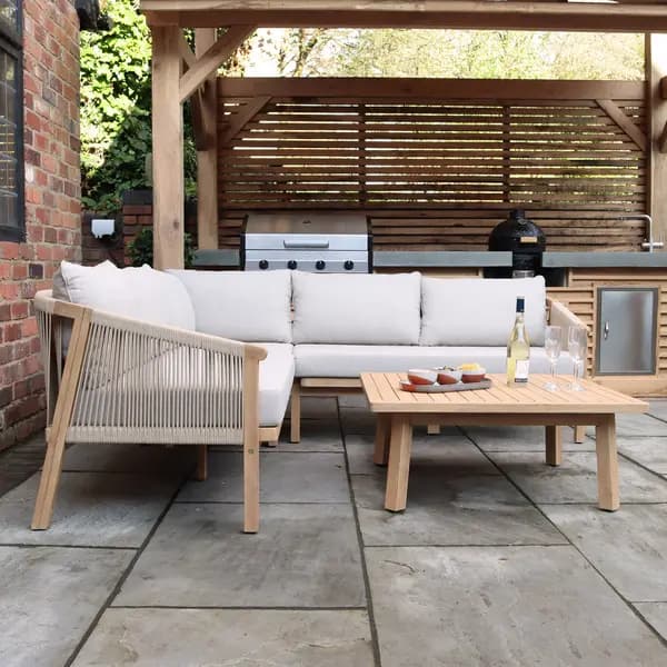 Roma Corner Sofa Set Natural