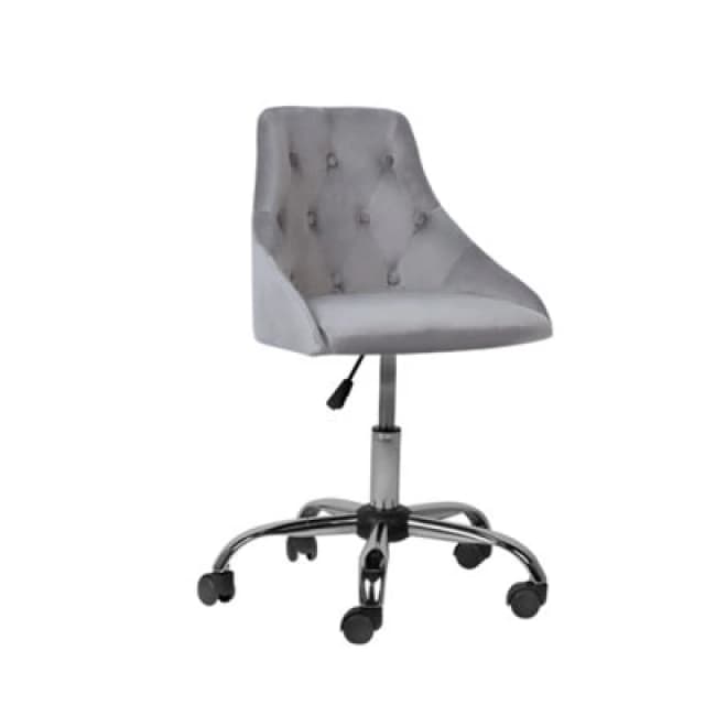 Beliani Desk Chair Parrish Velvet Grey
